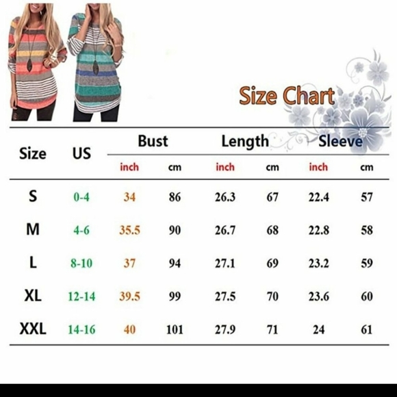 Knitted Fashion Stripe 3/4 Sleeve  Tunic Top - Picture 6 of 6